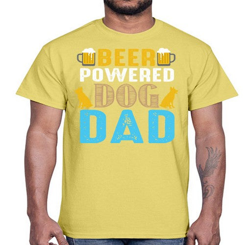 beer power dog dad 55#- dogs- Cotton Tee