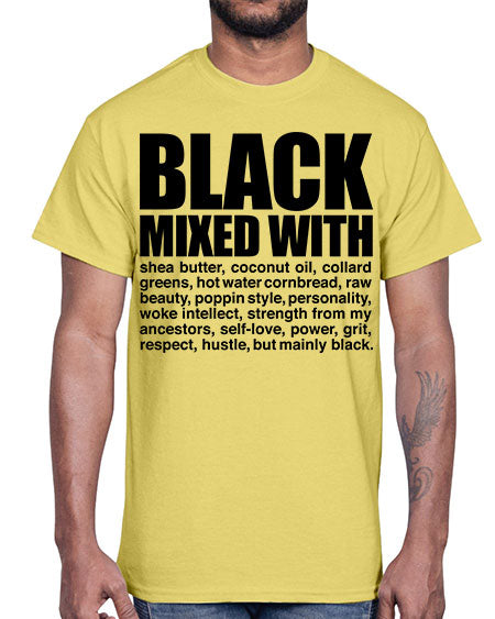 black mixed with 227#- black words and phrases- Cotton Tee