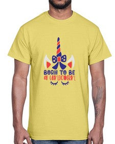 born to be a unicorn 69#- unicorn- Cotton Tee