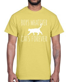 boys whatever cats forever- cats- Cotton Tee