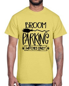 broom parking witches only 46#- witch- Cotton Tee