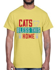 cats bless this home Style 36#- cats- Cotton Tee