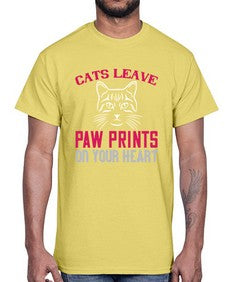 cats leave paw prints on your heart Style 39#- cats- Cotton Tee