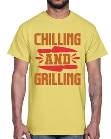 chilling and grilling 90#- bbq- Cotton Tee