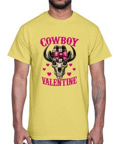 cowboy valentine western valentine 349#- western- Cotton Tee
