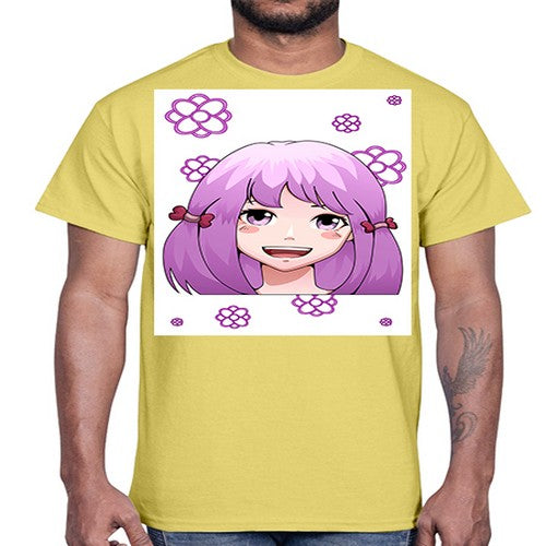 cute ponytails purple hair girl 63#- anime- Cotton Tee
