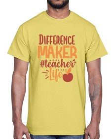 difference maker teacher life 710#- teacher- Cotton Tee
