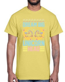 dream big unicorn head 113#- unicorn- Cotton Tee