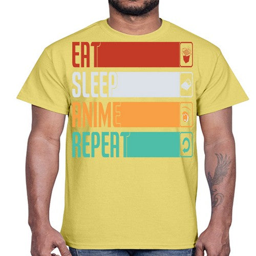 eat sleep anime repeat225#- anime- Cotton Tee