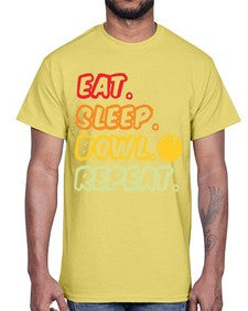 eat sleep bowl repeat 349#- bowling- Cotton Tee