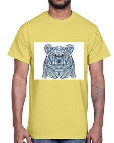 ethnic bear 416#- mandala- Cotton Tee