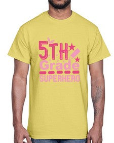fifth Grade Superhero 92#- fifth grade- Cotton Tee