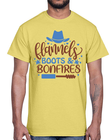 flannels boots bonfires 88#-  fashion- Cotton Tee