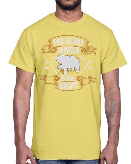 for bears winter is one night 111#- bears - animals- Cotton Tee