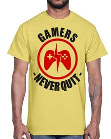 gamers never quit 95#- video games- Cotton Tee