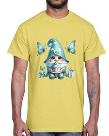 gnome with butterfly 10#- gnome- Cotton Tee