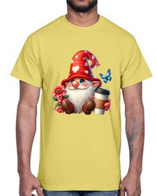 gnome with butterfly 12#- gnome- Cotton Tee