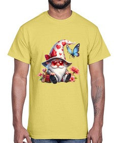 gnome with butterfly 13#- gnome- Cotton Tee