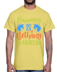 happiness is bethany in unicorn 165#- unicorn- Cotton Tee