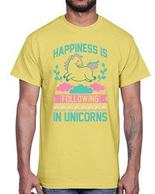 happiness is following in unicorns 166#- unicorn- Cotton Tee