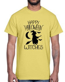happy halloween witches 35#- witch- Cotton Tee