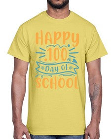 happy one hundredth day of school 248#- one hundred days- Cotton Tee