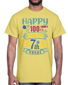 happy th day of seventh grade 252#- seventh grade- Cotton Tee
