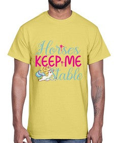 horses keep me stable 170#- unicorn- Cotton Tee