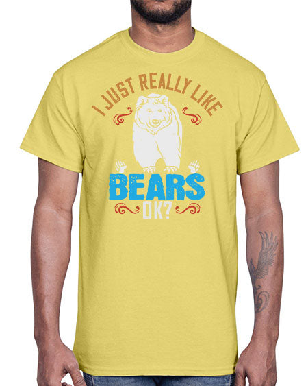 i just really like bears ok 137#- bears - animals- Cotton Tee