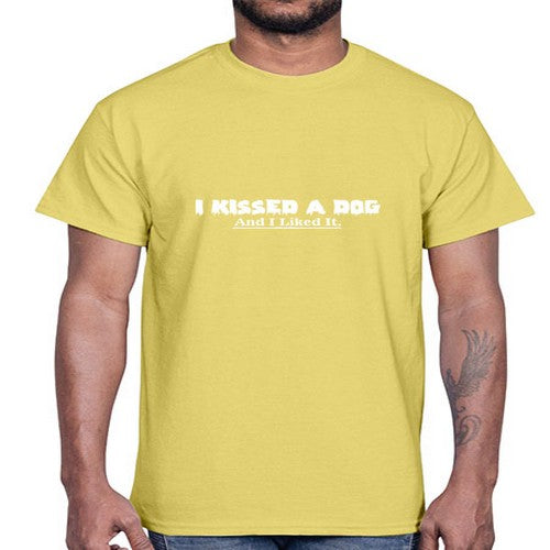 i kissed a dog 166#- dogs- Cotton Tee
