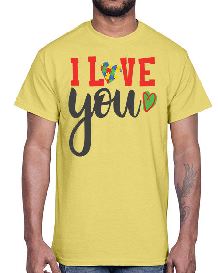 i love you Style 23#- autism- Cotton Tee