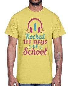 i rocked one hundred days of school 376#- one hundred days- Cotton Tee