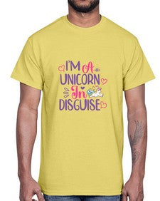 im a unicorn in disguise 231#- unicorn- Cotton Tee