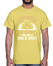 it is through your body that you realize you are a spark of divinity  343#- yoga- Cotton Tee