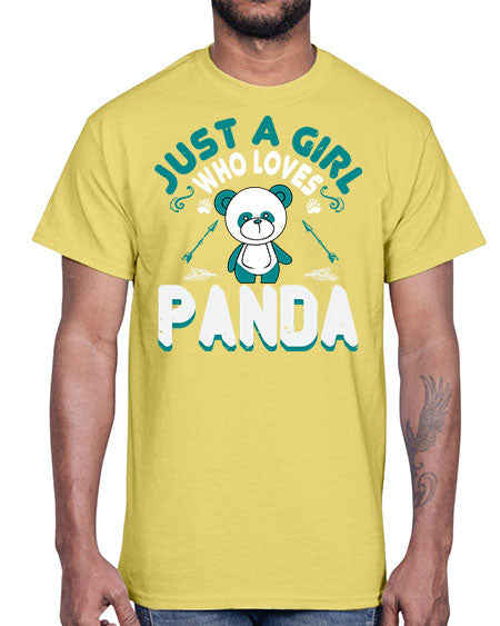 just a girl who loves panda 161#- bears - animals- Cotton Tee