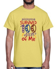 kindergarten Grade survived one hundred days of me 424#- one hundred days- Cotton Tee