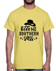 kiss me southern sass 711#- western- Cotton Tee