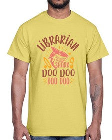 librarian shark doo doo 474#- librarian- Cotton Tee