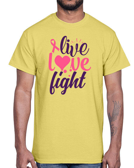 live love fight Style 8#- breast cancer- Cotton Tee