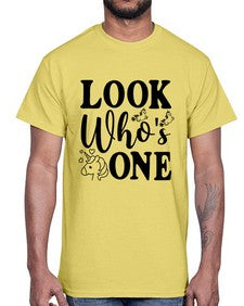 look whos one 262#- unicorn- Cotton Tee