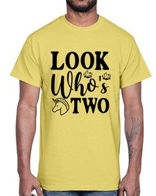 look whos two 267#- unicorn- Cotton Tee
