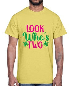 look whos two 268#- unicorn- Cotton Tee