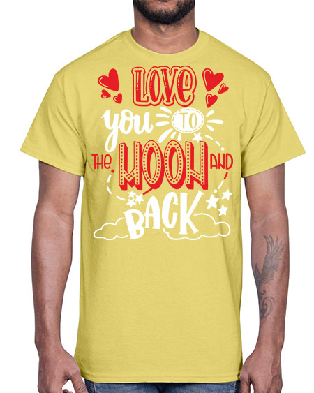 love you to the moon and back 4#- moon- Cotton Tee