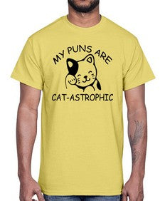 my puns are catAstrophic- cats- Cotton Tee