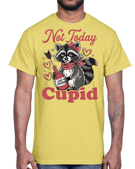 not today cupid 31#- raccoon- Cotton Tee