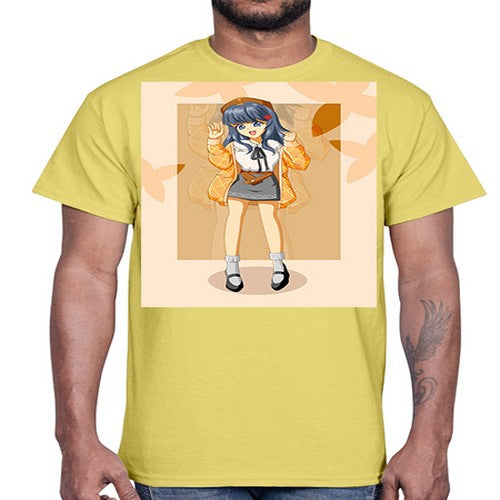 of beautiful girl with jacket 132#- anime- Cotton Tee