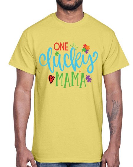 one lucky mama Style 33#- autism- Cotton Tee
