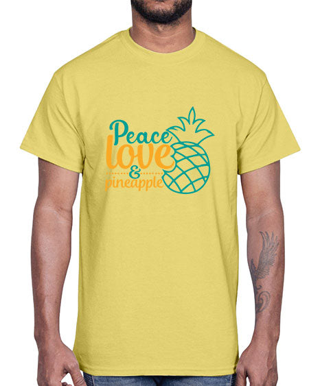 peace love pineapple Style 82#- summer- Cotton Tee