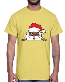 peekaboo black santa 19#- black boys or men- Cotton Tee