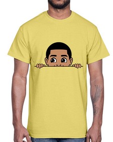 peekaboo boy 17#- black boys or men- Cotton Tee
